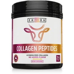 ZOU013 | ZHOU Collagen Peptides, hydrolyzed collagen, no added flavor, 18 oz powder