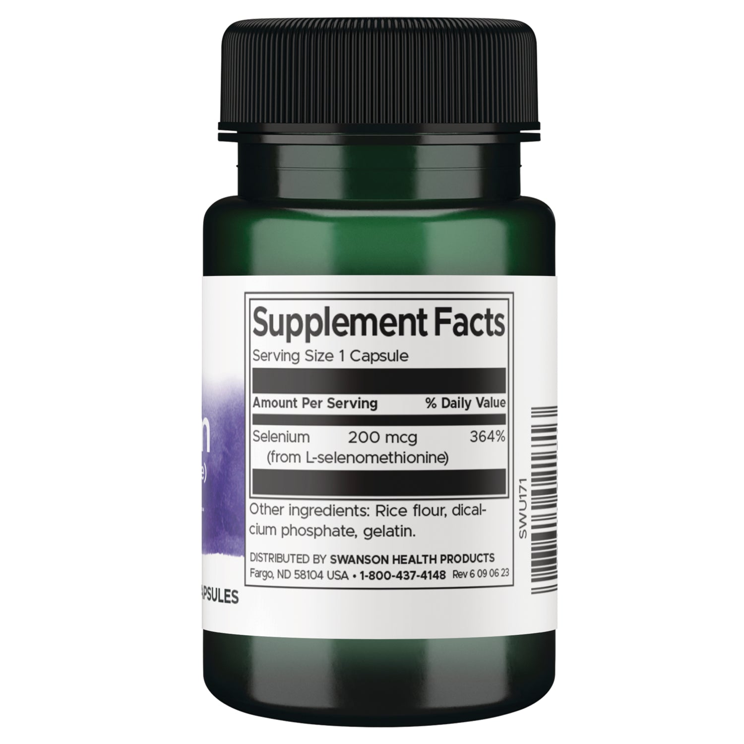 SWU171 | Back label with Supplement Facts