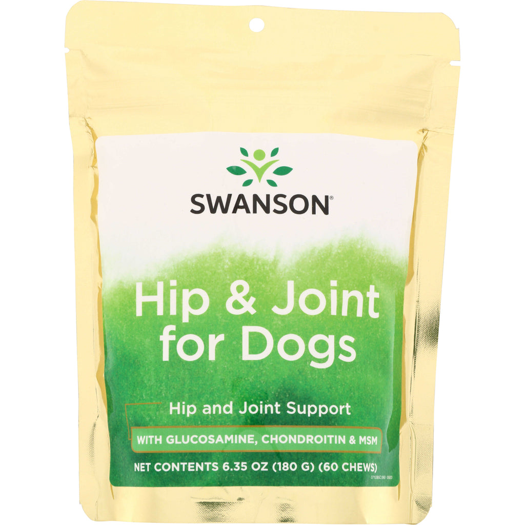 SWV014 | Swanson Hip & Joint for Dogs chews, with glucosamine, chondroitin & MSM, 6.35 oz (180 g), 60 chews - Thumbnail