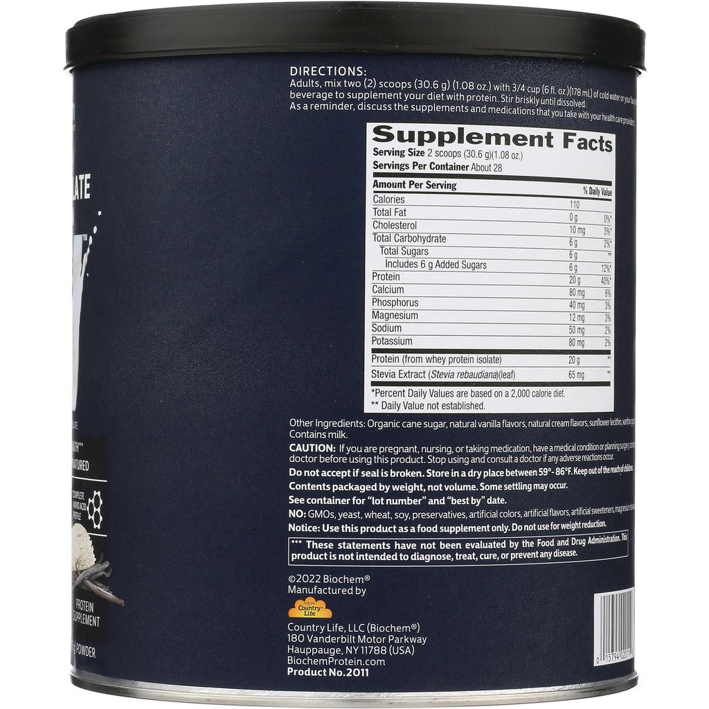 CRL328 | Back of navy supplement can showing Supplement Facts panel, directions, ingredients and barcode - Thumbnail