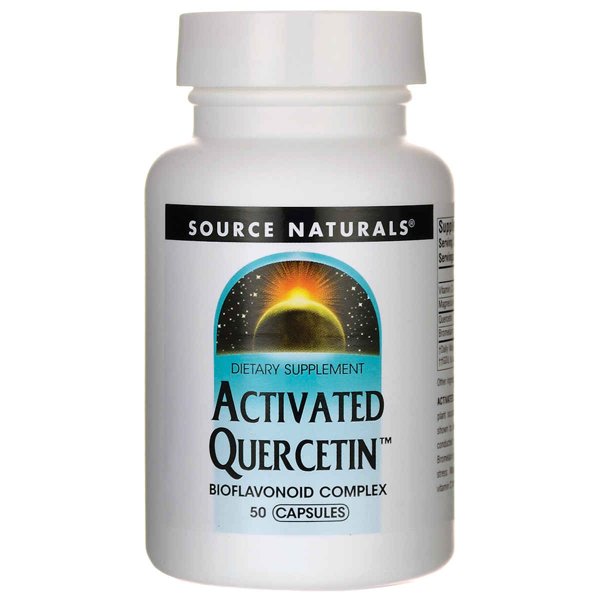 SN912 | Source Naturals Activated Quercetin bioflavonoid complex, 50 capsules bottle front label
