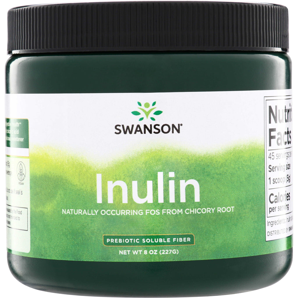 SWU520 | Swanson Inulin powder, prebiotic soluble fiber, naturally occurring FOS from chicory root, 8 oz - Thumbnail