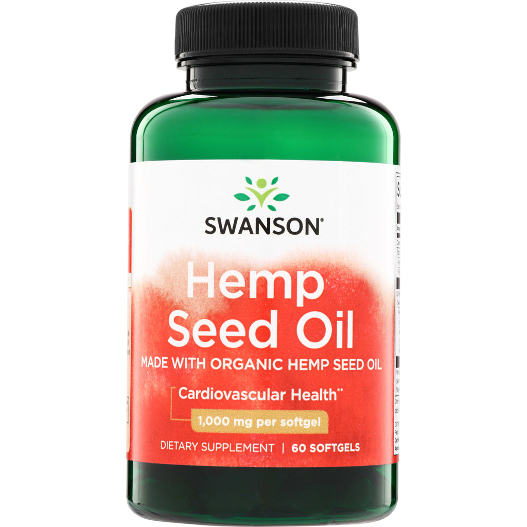 SWE076 | Swanson Hemp Seed Oil, made with organic hemp seed oil, 1,000 mg per softgel, 60 softgels - Thumbnail