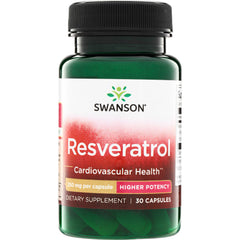 SWU530 | Swanson Resveratrol, Cardiovascular Health, 250 mg per capsule, Higher Potency, 30 capsules