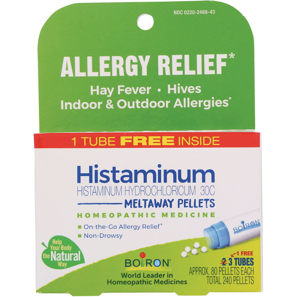 BRN100 | Front packaging of Histaminum Meltaway Pellets homeopathic allergy relief box labeled Allergy Relief - Thumbnail