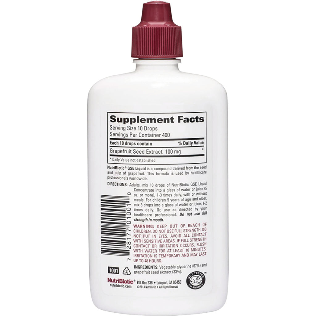 NUB003 | Back of white dropper bottle showing Supplement Facts panel, directions, ingredients, and barcode - Thumbnail