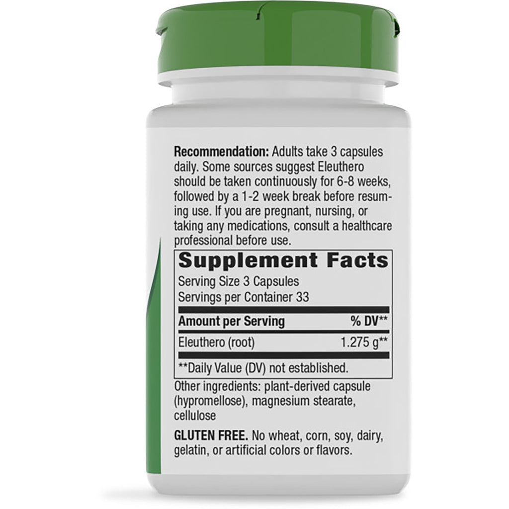 NW143 | Back of brown supplement bottle showing Supplement Facts panel and directions, Serving Size 3 Capsules - Thumbnail