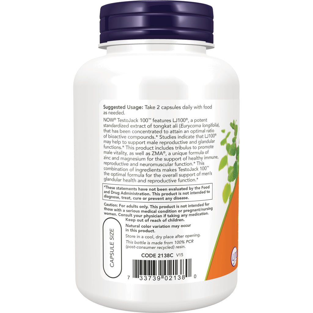 NWF851 | Back label of white supplement bottle showing suggested usage, caution text, and barcode - Thumbnail
