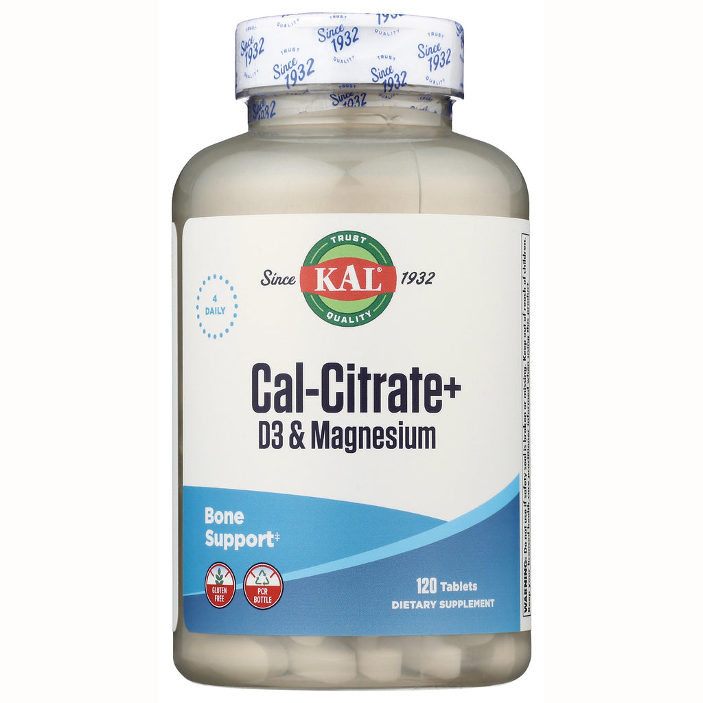 KAL Cal-Citrate+ D3 & Magnesium bottle front label showing Bone Support and 120 tablets - Thumbnail