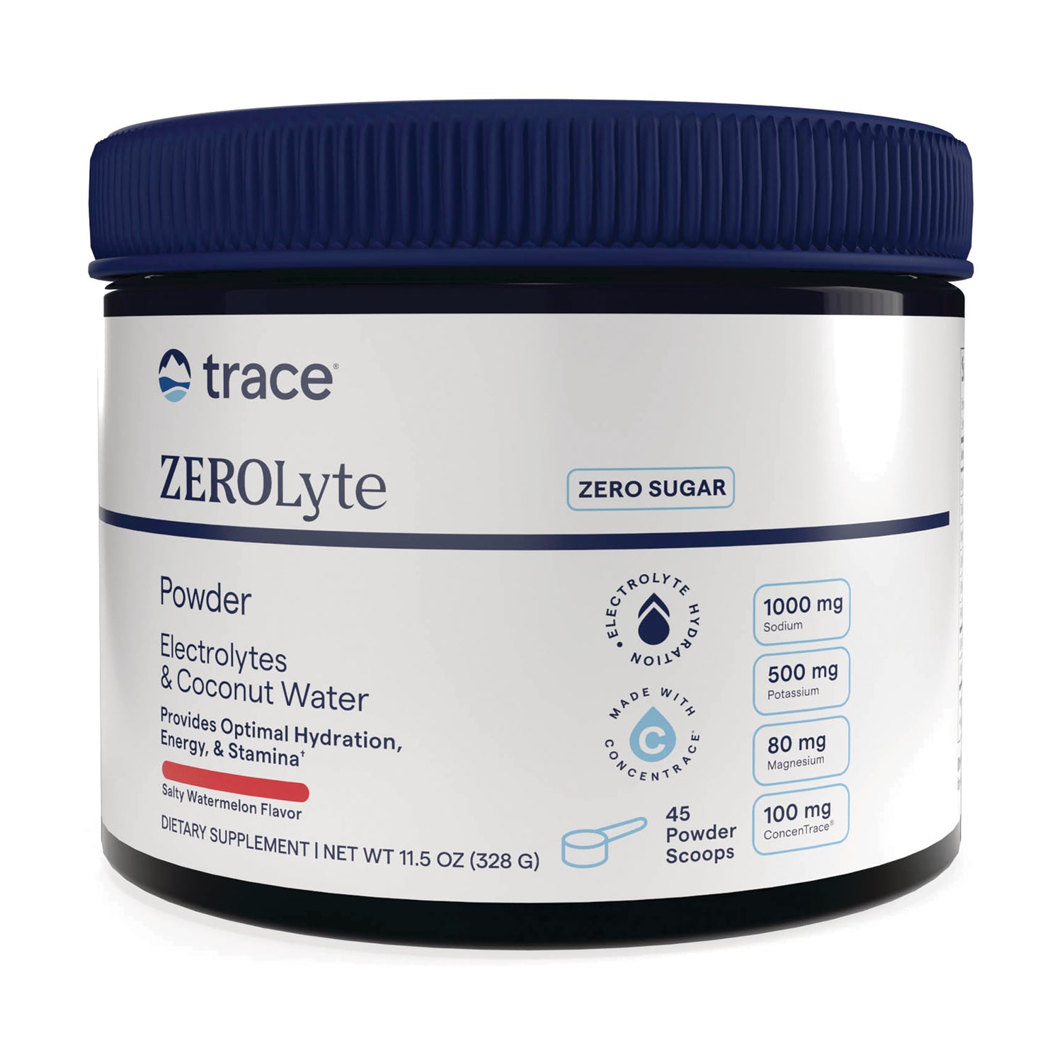 TM170 | Trace ZEROlyte electrolyte powder, Zero Sugar, Salty Watermelon flavor, 11.5 oz