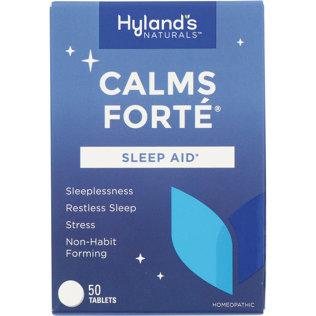 HY243 | Hyland's Naturals Calms Forte sleep aid box labeled SLEEP AID and 50 tablets front packaging - Thumbnail