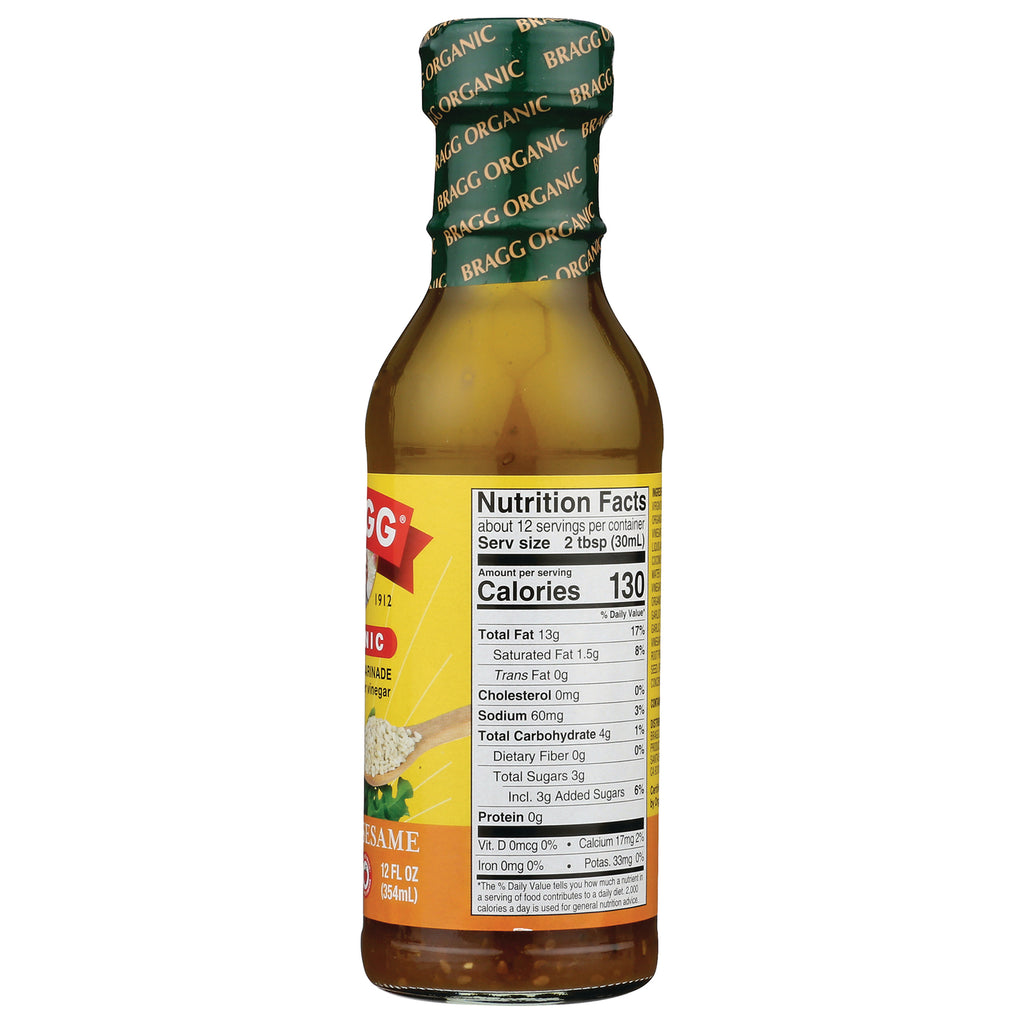 BR015 | back of sesame dressing bottle showing Nutrition Facts label with 130 Calories and ingredient panel - Thumbnail