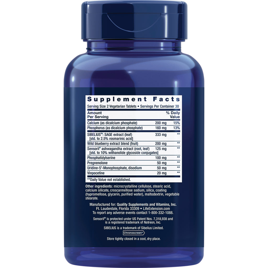 LE568 | Back of blue supplement bottle showing Supplement Facts panel and ingredient text - Thumbnail