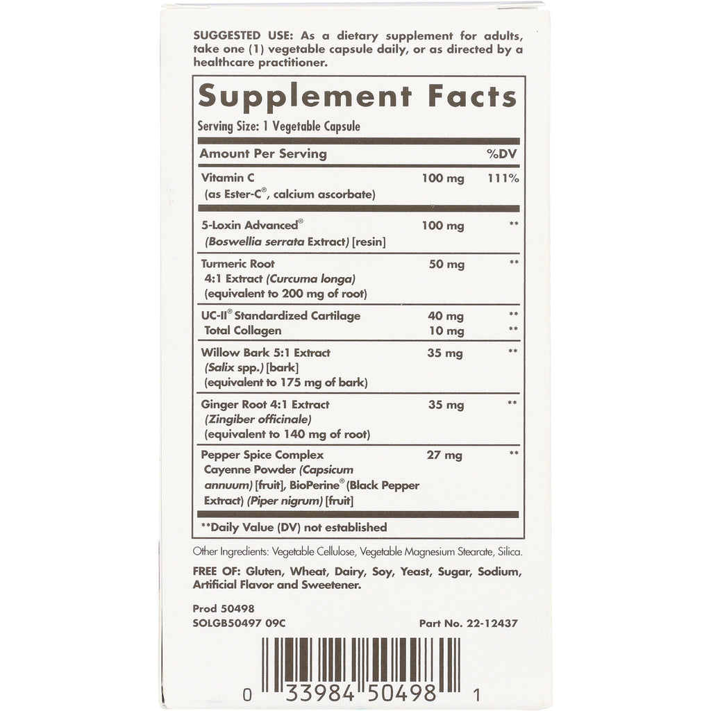 Supplement Facts panel on product back showing serving size, ingredient list and amounts with barcode at bottom - Thumbnail