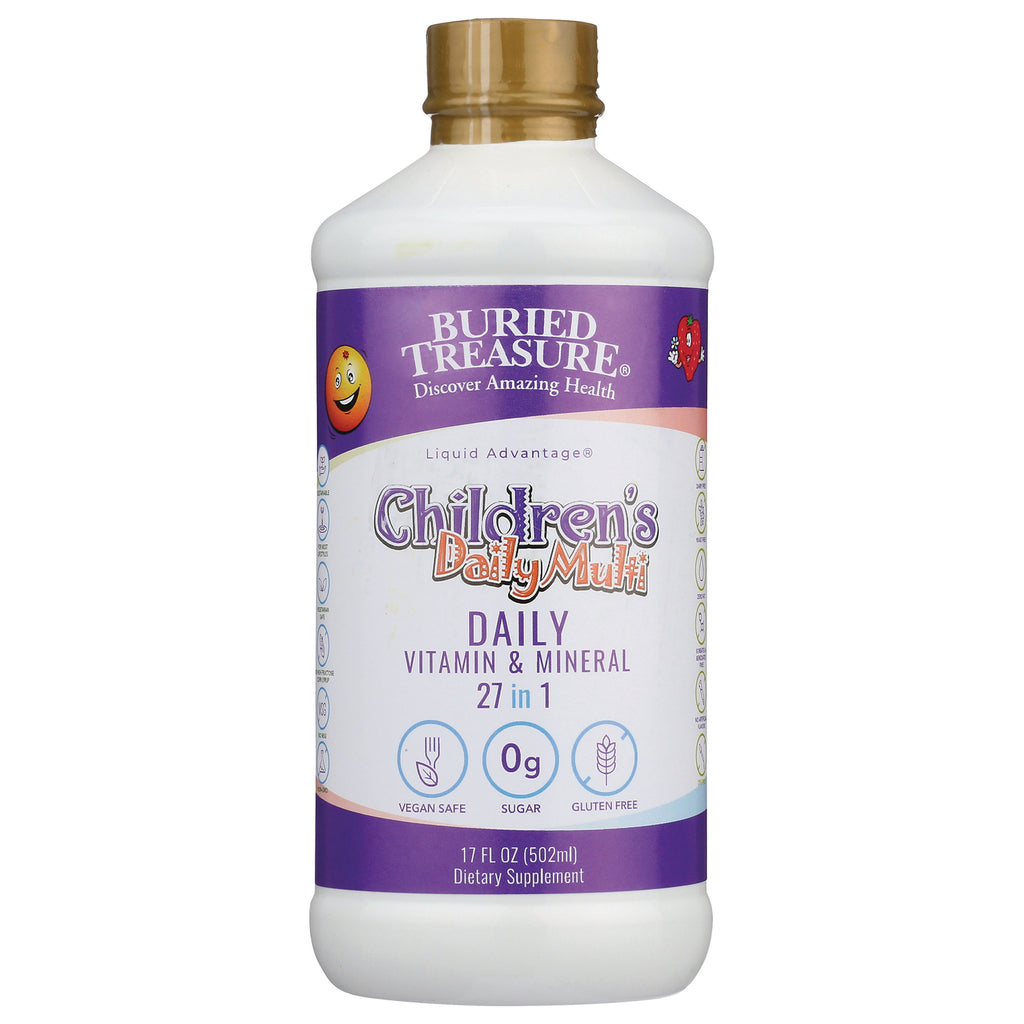 BTR017 | Buried Treasure Children's Daily Multi 17 fl oz front label, 27 in 1, 0g sugar - Thumbnail