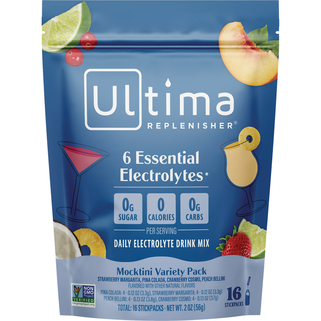 UHP032 | Ultima Replenisher Mocktini Variety Pack electrolyte drink mix, 6 Essential Electrolytes, 0g sugar, 16 stickpacks - Thumbnail