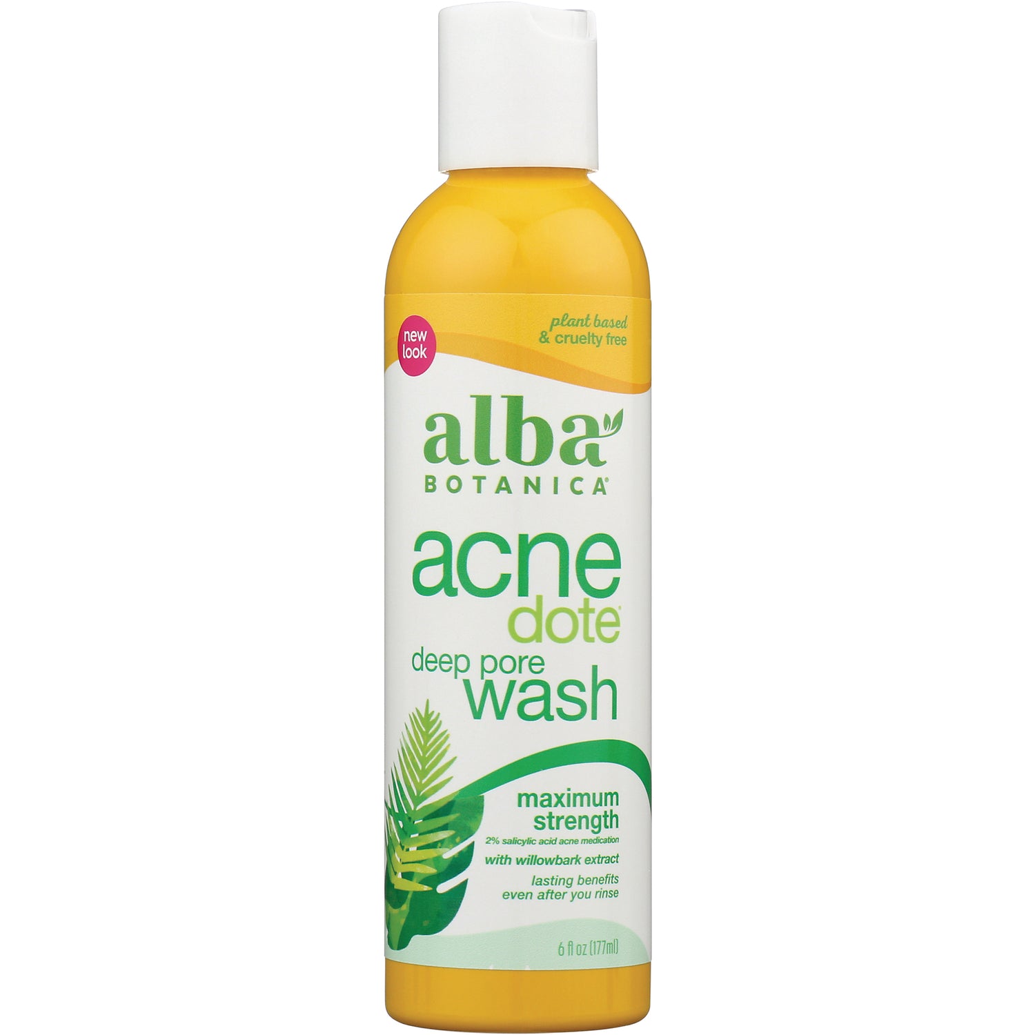 ABA070 | Alba Botanica Acne Dote deep pore wash bottle, maximum strength, 6 fl oz