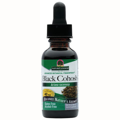 NAT010 | Brown dropper bottle of Nature's Answer Black Cohosh liquid supplement label Actaea racemosa 40 mg gluten-free alcohol-free