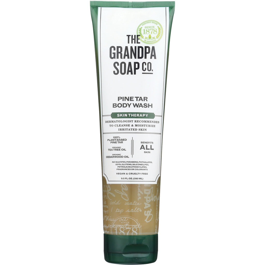 GP033 | The Grandpa Soap Co. Pine Tar Body Wash tube front view with product label - Thumbnail