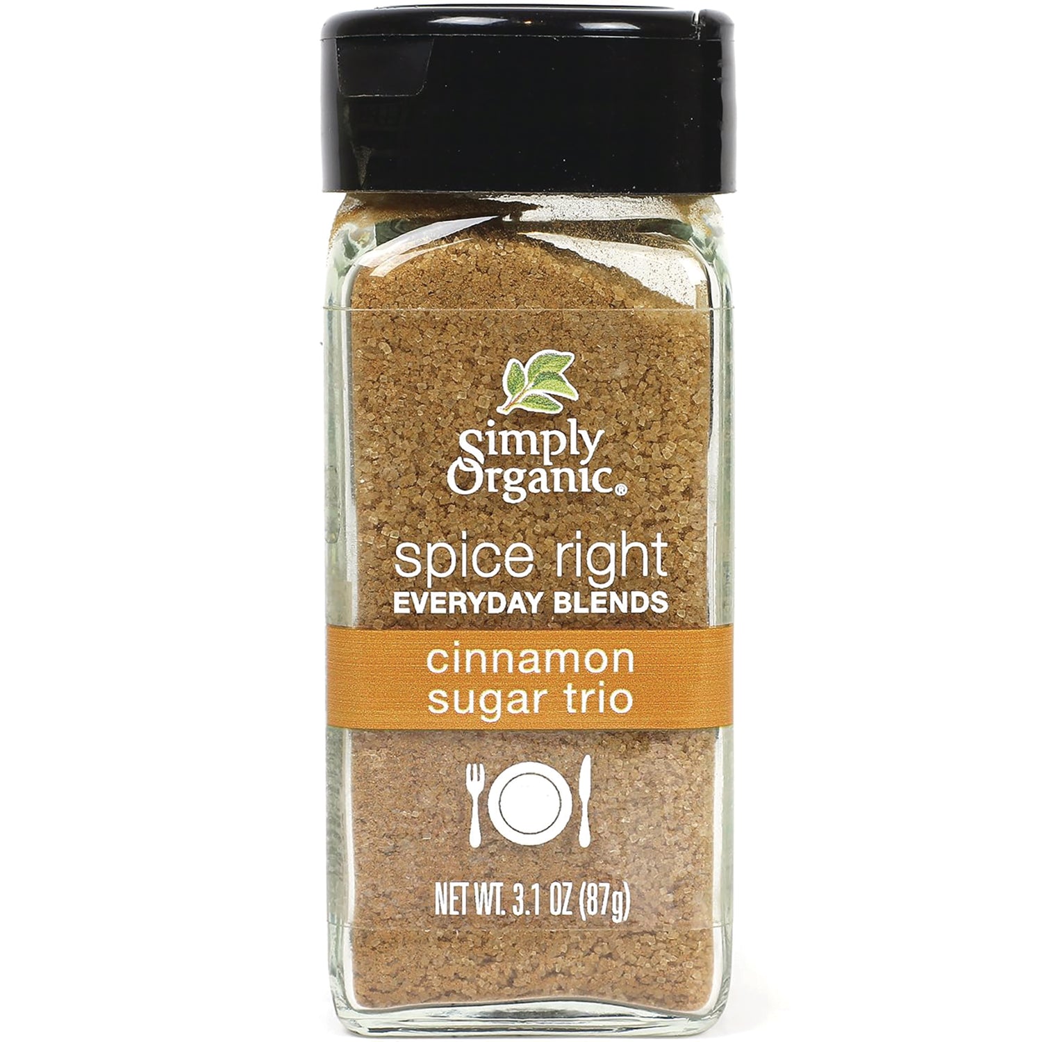 SMP051 | Simply Organic Spice Right Everyday Blends Cinnamon Sugar Trio, 3.1 oz (87 g) bottle