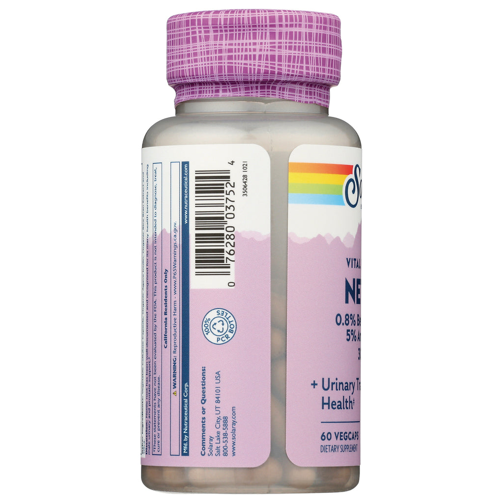 SLR385 | side product infographic of supplement bottle label with barcode, pink panels and visible text 60 VEGCAPS - Thumbnail