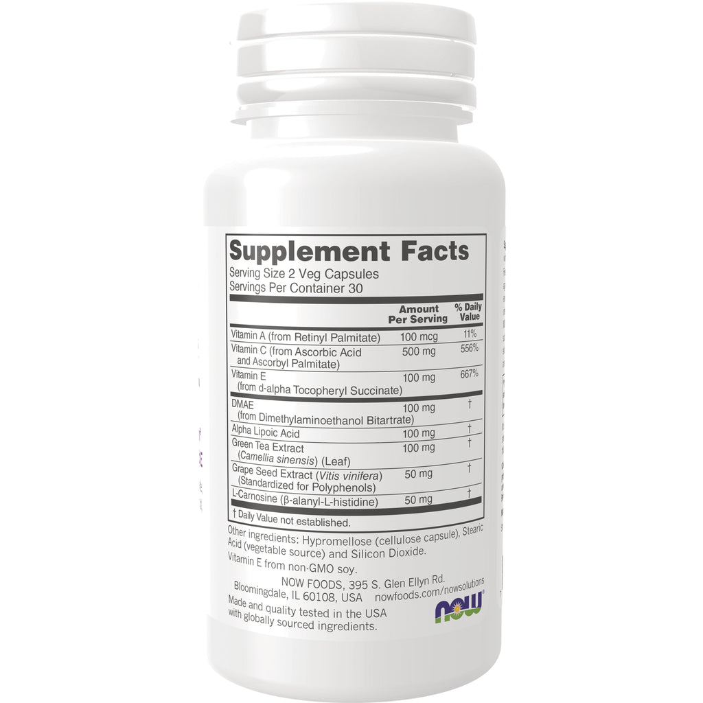 NWF1033 | back of white supplement bottle showing Supplement Facts panel with ingredient and amount list - Thumbnail