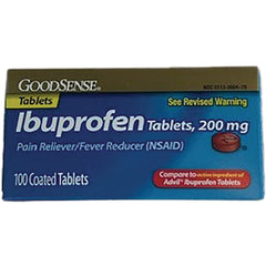 GDS001 | GoodSense Ibuprofen tablets 200 mg box, 100 coated tablets