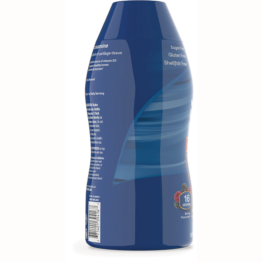 WLS008 | Back of blue liquid supplement bottle label; claims include Sugar Free, Gluten Free, Shellfish Free - Thumbnail