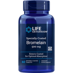 LE052 | Life Extension specially-coated Bromelain 500 mg supplement bottle front