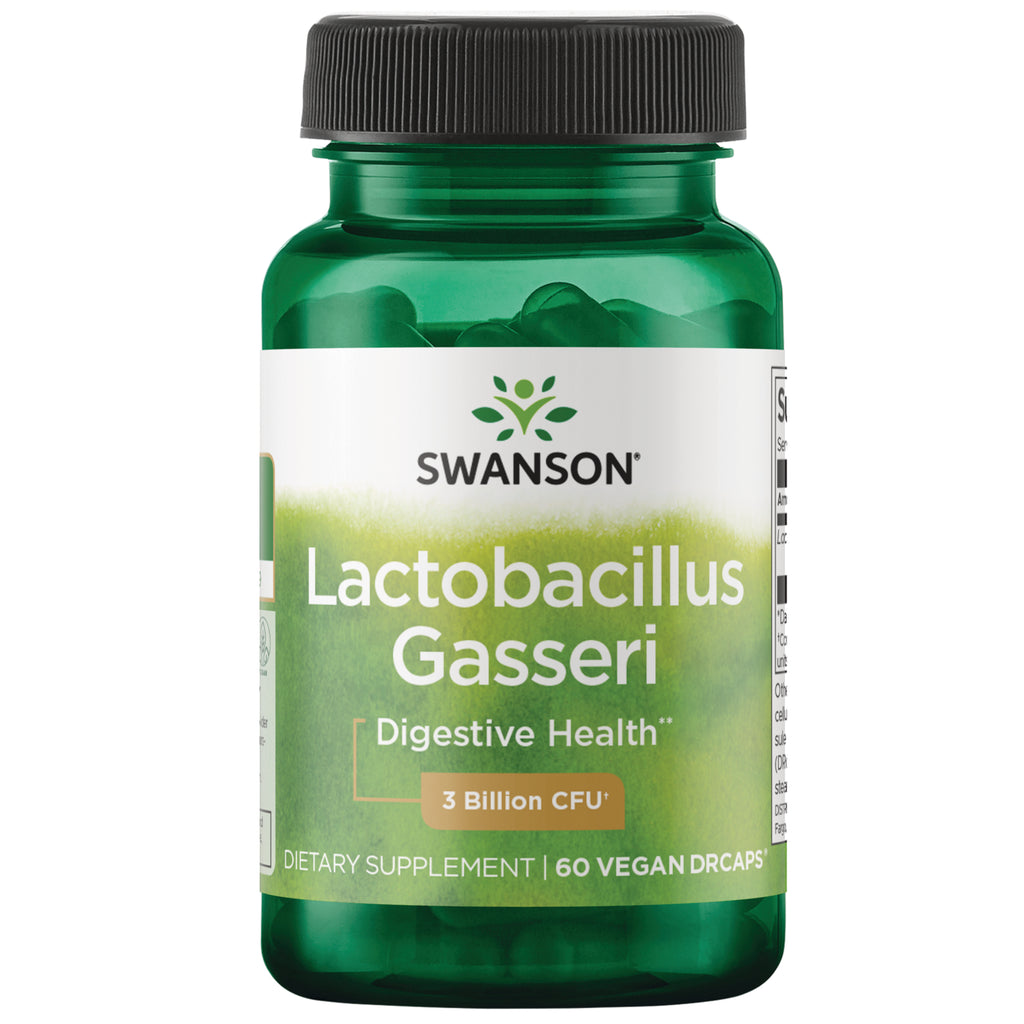 SWA027 | Swanson Lactobacillus Gasseri bottle front, Digestive Health, 3 Billion CFU, 60 Vegan DRcaps - Thumbnail