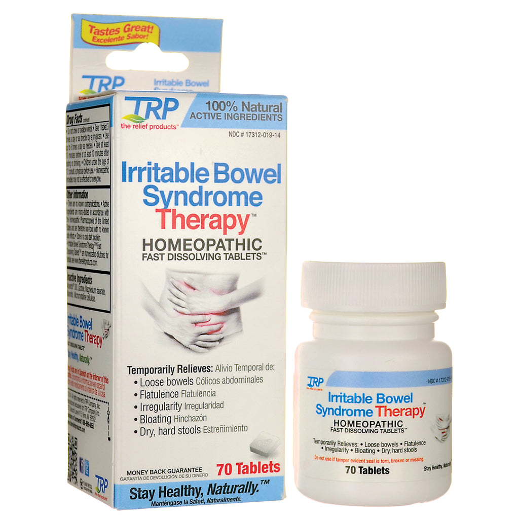 TRL010 | TRP Irritable Bowel Syndrome Therapy homeopathic tablets, 70 tablets box and bottle - Thumbnail