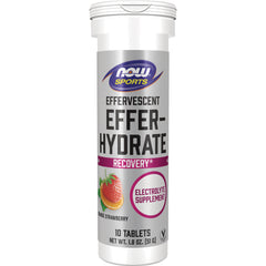 NWF1311 | NOW Sports Effer-Hydrate effervescent electrolyte supplement tube, orange strawberry, 10 tablets