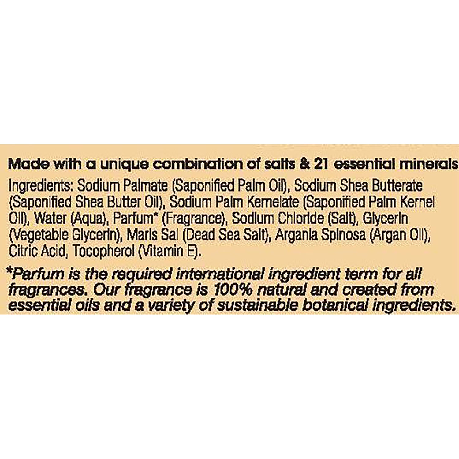 OWN008 | Barcode and packaging details with One With Nature website, Canyon Lake address, and Made in Jordan