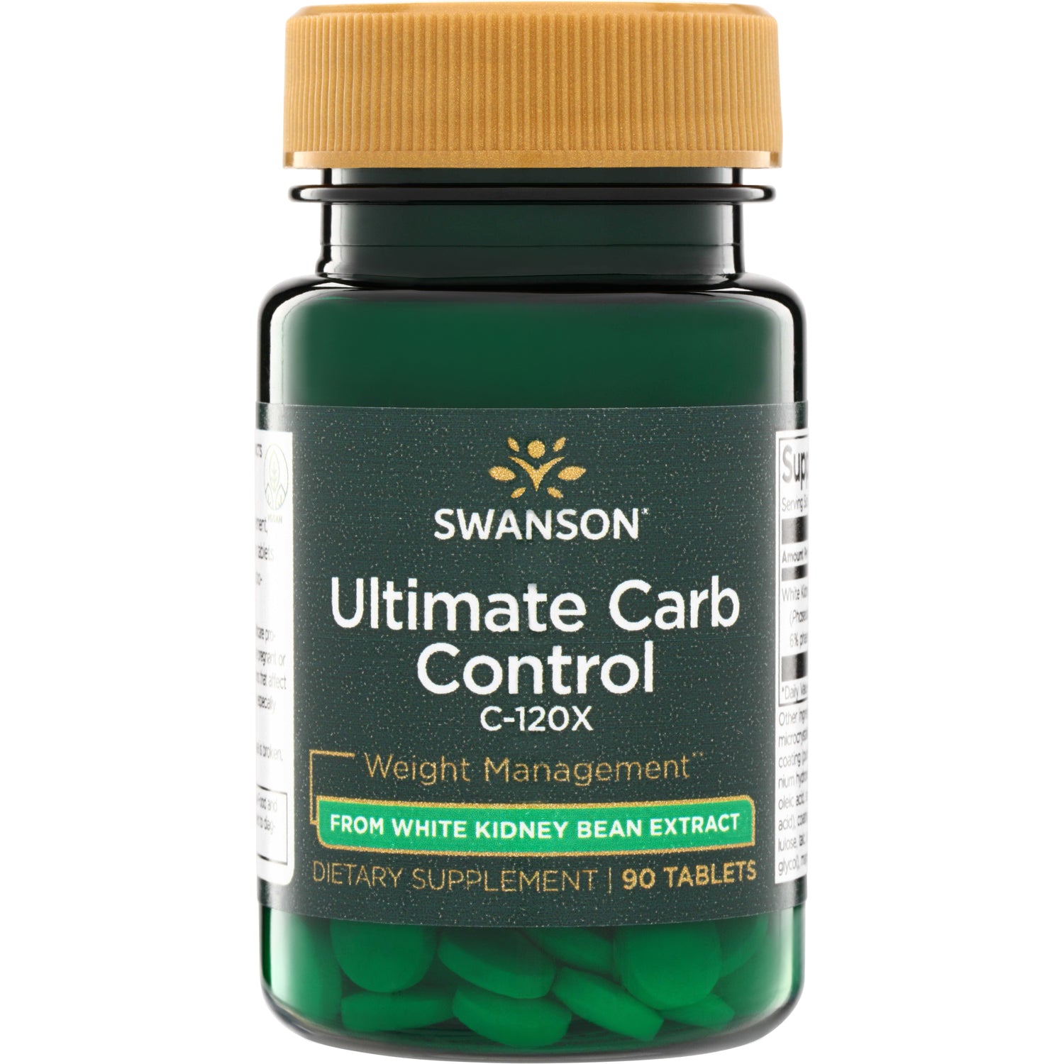 SWU302 | Swanson Ultimate Carb Control C-120X weight management, from white kidney bean extract, 90 tablets bottle