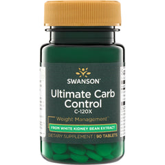 SWU302 | Swanson Ultimate Carb Control C-120X weight management, from white kidney bean extract, 90 tablets bottle