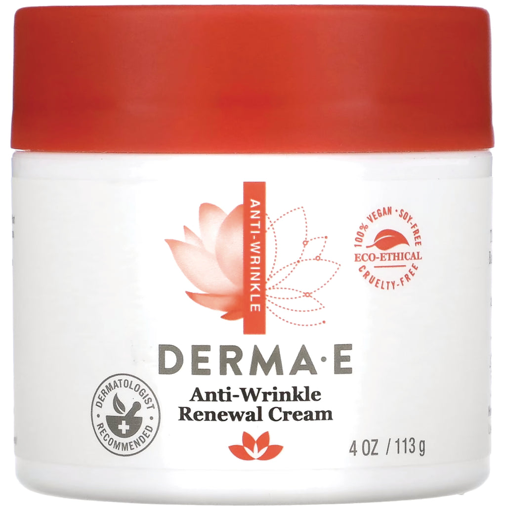 DE005 | White jar with red lid labeled DERMAE Anti-Wrinkle Renewal Cream 4 OZ / 113 g - Thumbnail