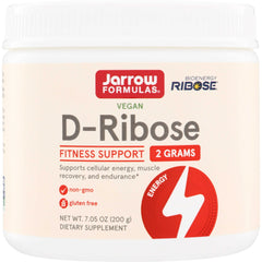 JR066 | Jarrow Formulas Vegan D-Ribose fitness support powder, 2 grams, 7.05 oz (200 g), non-GMO, gluten free