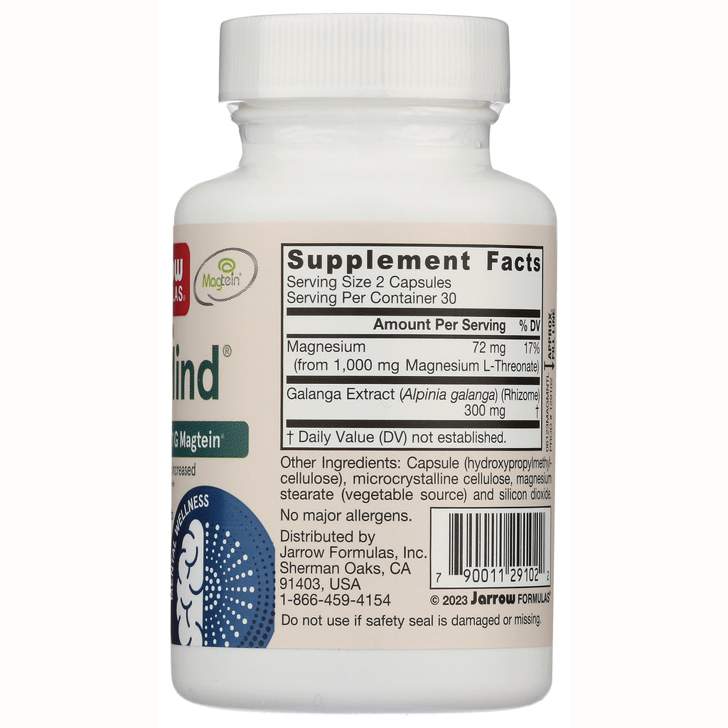 JR369 | Back label showing Supplement Facts: serving size 2 capsules, magnesium 72 mg, galanga extract 300 mg, barcode - Thumbnail