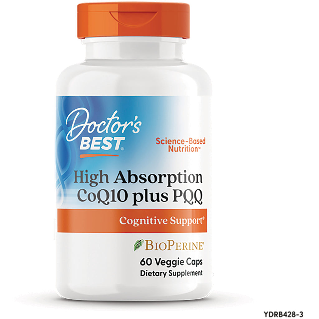 DB292 | Doctor's Best High Absorption CoQ10 plus PQQ bottle labeled Cognitive Support 60 Veggie Caps Dietary Supplement - Thumbnail