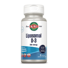 KL584 | KAL Liposomal D-3 50 mcg white supplement bottle front label