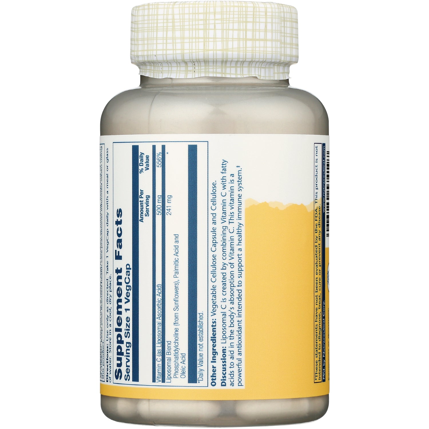 SLR450 | Back label with Supplement Facts, ingredients, and other ingredients panel