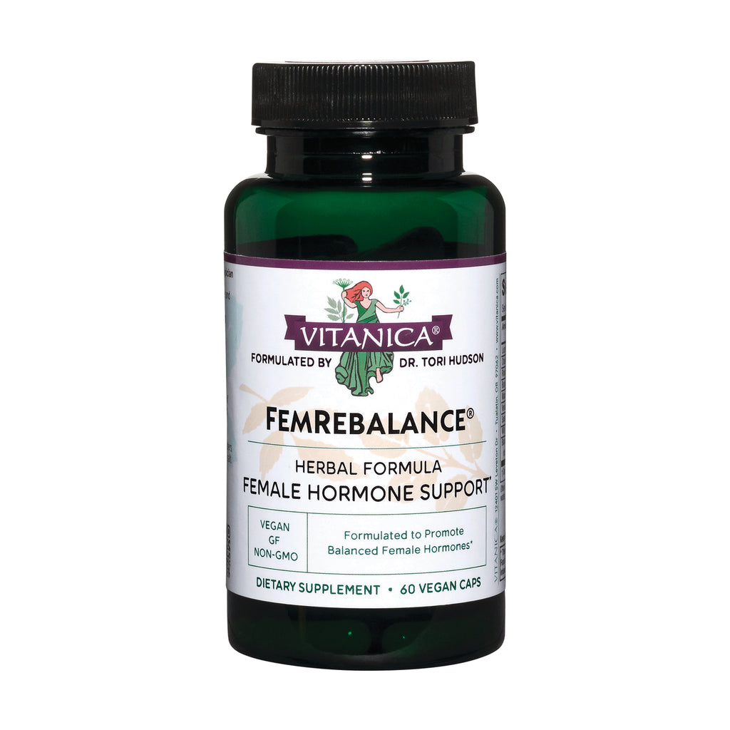 VNA016 | Vitanica FemRebalance herbal formula, female hormone support, 60 vegan capsules, Vegan GF Non-GMO - Thumbnail