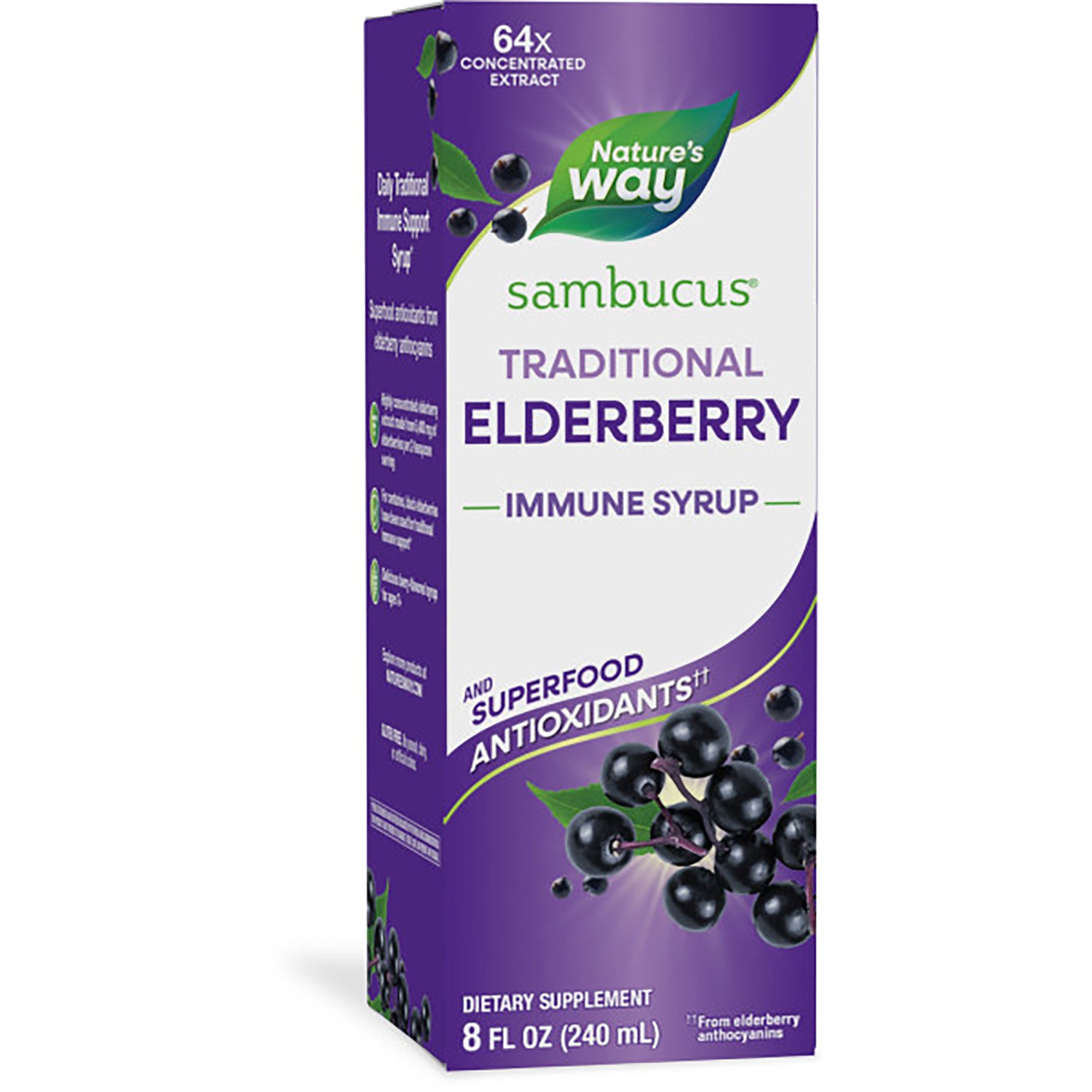 NW661 | Nature's Way Sambucus Traditional Immune elderberry syrup 8 fl oz box