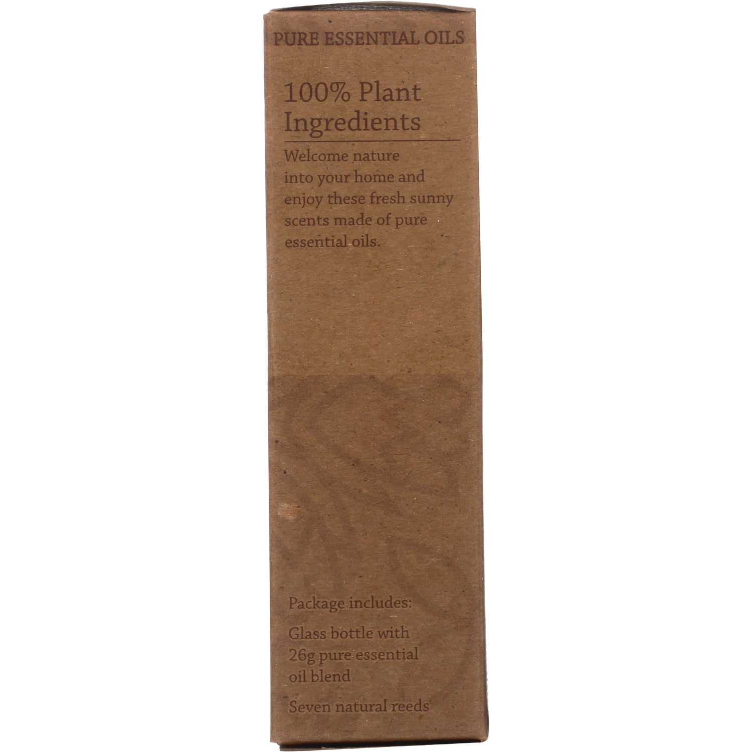SLN002 | back of brown kraft essential oil box reading 100% Plant Ingredients and package contents