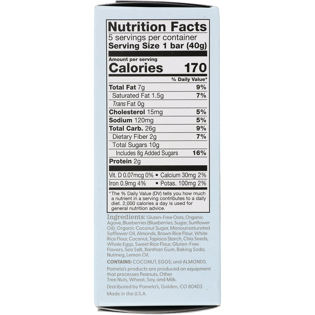PAM014 | Back of light blue box showing Nutrition Facts panel with Calories 170 and ingredients list - Thumbnail