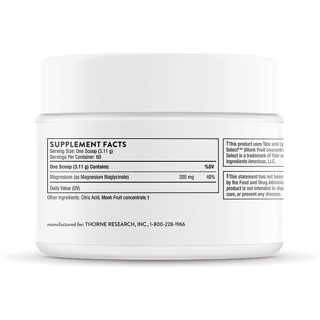 TRN023 | Back label with Supplement Facts: One Scoop 3.11 g, 60 servings, Magnesium 200 mg (48% DV) - Thumbnail
