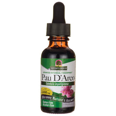 NAT076 | Pau D'Arco herbal tincture bottle with dropper, 2,000 mg label, gluten-free alcohol-free