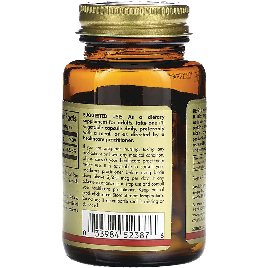 SLG341 | Back label of amber supplement bottle showing suggested use text and barcode - Thumbnail