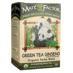 MTF008 | Mat Factor Green Tea Ginseng organic Yerba Mat box with panda illustration