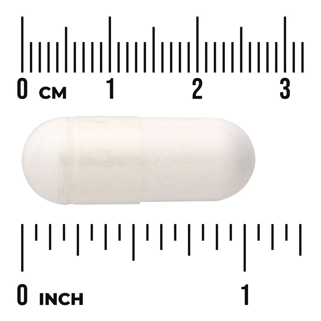SWU293 | White capsule with size ruler in inches and centimeters - Thumbnail
